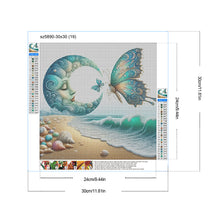 Load image into Gallery viewer, Diamond Painting - Full Round - Beach moon butterfly (30*30CM)
