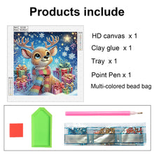 Load image into Gallery viewer, Diamond Painting - Partial Special Shaped - Christmas atmosphere deer (30*30CM)
