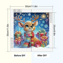Load image into Gallery viewer, Diamond Painting - Partial Special Shaped - Christmas atmosphere deer (30*30CM)
