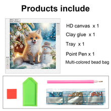 Load image into Gallery viewer, Diamond Painting - Partial Special Shaped - Christmas atmosphere fox snowman (30*30CM)
