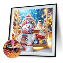 Load image into Gallery viewer, Diamond Painting - Partial Special Shaped - Christmas atmosphere snowman (30*30CM)
