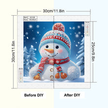 Load image into Gallery viewer, Diamond Painting - Partial Special Shaped - Christmas atmosphere snowman (30*30CM)
