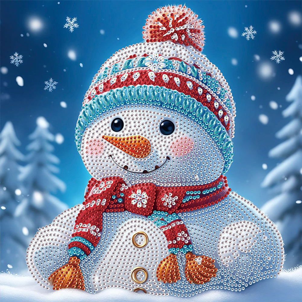 Diamond Painting - Partial Special Shaped - Christmas atmosphere snowman (30*30CM)