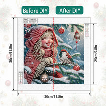 Load image into Gallery viewer, Diamond Painting - Partial Special Shaped - Christmas atmosphere girl (30*30CM)

