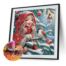 Load image into Gallery viewer, Diamond Painting - Partial Special Shaped - Christmas atmosphere girl (30*30CM)
