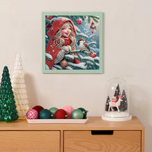 Load image into Gallery viewer, Diamond Painting - Partial Special Shaped - Christmas atmosphere girl (30*30CM)
