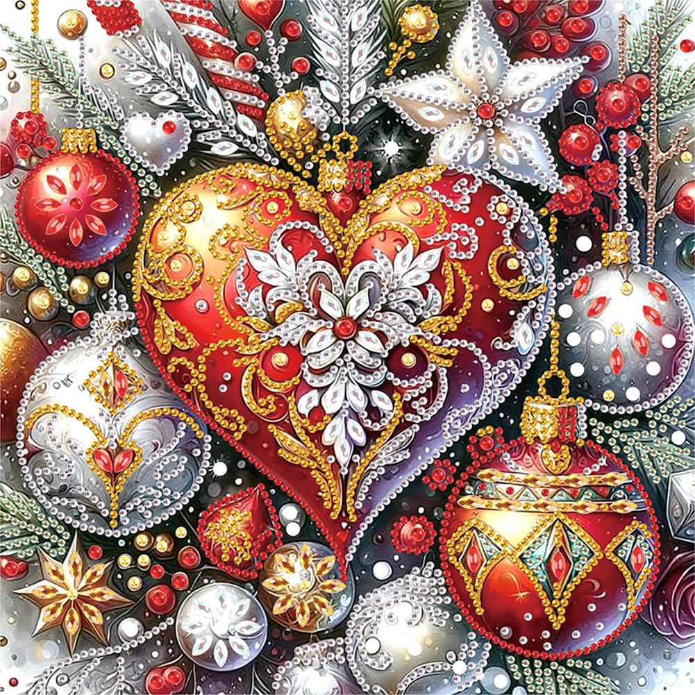 Diamond Painting - Partial Special Shaped - Christmas atmosphere colorful balls (30*30CM)