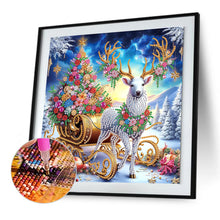 Load image into Gallery viewer, Diamond Painting - Partial Special Shaped - Christmas atmosphere sleigh reindeer (30*30CM)
