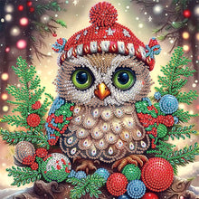 Load image into Gallery viewer, Diamond Painting - Partial Special Shaped - Christmas owls (30*30CM)
