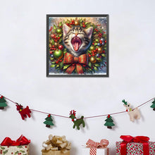 Load image into Gallery viewer, Diamond Painting - Full Round - Christmas wreath kittens (30*30CM)
