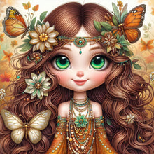 Load image into Gallery viewer, Diamond Painting - Full Round - Butterfly girl (30*30CM)
