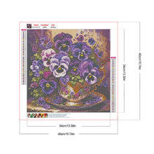 Load image into Gallery viewer, Diamond Painting - Full Round - Violet flowers (40*40CM)

