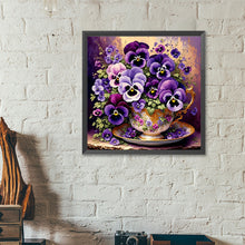 Load image into Gallery viewer, Diamond Painting - Full Round - Violet flowers (40*40CM)
