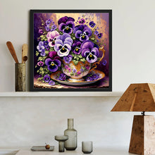 Load image into Gallery viewer, Diamond Painting - Full Round - Violet flowers (40*40CM)
