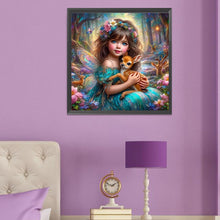 Load image into Gallery viewer, Diamond Painting - Full Round - Girl and deer (50*50CM)
