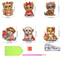 Load image into Gallery viewer, 6Pcs Acrylic Cupcake Animals Diamond Art Fridge Magnet for DIY Crafts Party Gift
