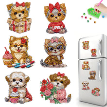 Load image into Gallery viewer, 6Pcs Acrylic Cupcake Animals Diamond Art Fridge Magnet for DIY Crafts Party Gift
