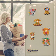 Load image into Gallery viewer, 6Pcs Acrylic Cupcake Animals Diamond Art Fridge Magnet for DIY Crafts Party Gift
