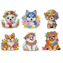 Load image into Gallery viewer, 6Pcs Acrylic Cupcake Animals Diamond Art Fridge Magnet for DIY Crafts Party Gift

