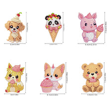 Load image into Gallery viewer, 6Pcs Acrylic Cupcake Animals Diamond Art Fridge Magnet for DIY Crafts Party Gift
