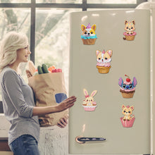 Load image into Gallery viewer, 6Pcs Acrylic Cupcake Animals Diamond Art Fridge Magnet for DIY Crafts Party Gift
