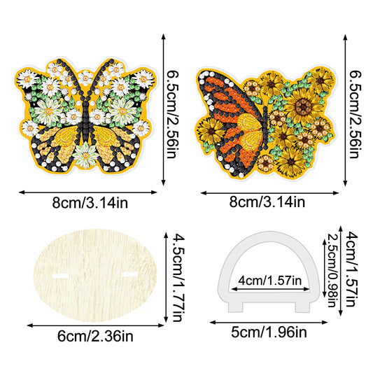 2Pcs Butterfly Rhinestones Napkin Holder DIY Napkin Holder for Table Decorations
