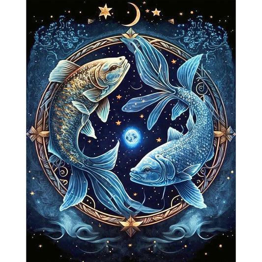 AB Diamond Painting - Full Round - Yin Yang fish (40*50CM)