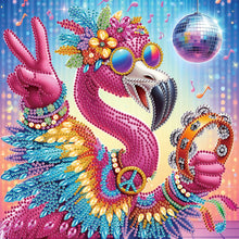 Load image into Gallery viewer, Diamond Painting - Partial Special Shaped - Funny flamingo (30*30CM)
