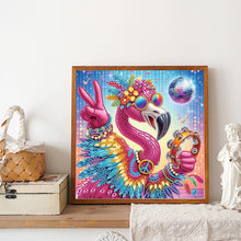 Load image into Gallery viewer, Diamond Painting - Partial Special Shaped - Funny flamingo (30*30CM)
