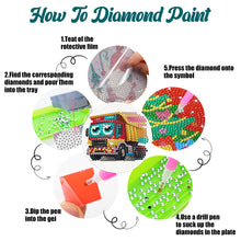 Load image into Gallery viewer, 4Pcs Wooden Animals Shining Drink Coasters DIY Circular Coaster Diamond Dot Kits
