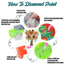 Load image into Gallery viewer, 4Pcs Wooden Animals Shining Drink Coasters DIY Circular Coaster Diamond Dot Kits

