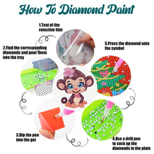 Load image into Gallery viewer, 4Pcs Wooden Animals Shining Drink Coasters DIY Circular Coaster Diamond Dot Kits
