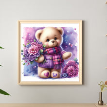 Load image into Gallery viewer, Diamond Painting - Full Round - Bear and purple flower (30*30CM)
