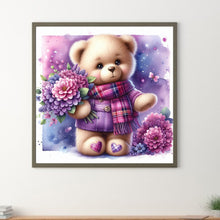 Load image into Gallery viewer, Diamond Painting - Full Round - Bear and purple flower (30*30CM)
