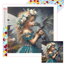 Load image into Gallery viewer, Diamond Painting - Full Square - Dragon and elf (30*30CM)
