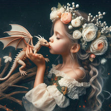 Load image into Gallery viewer, Diamond Painting - Full Square - Dragon and elf (30*30CM)
