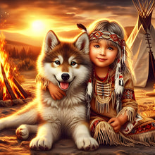 Load image into Gallery viewer, Diamond Painting - Full Round - Indian child (30*30CM)
