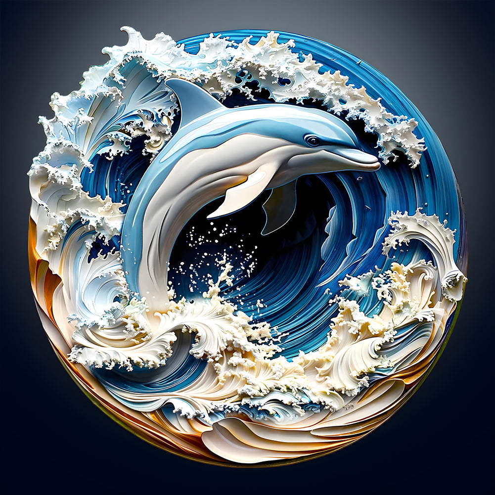 Diamond Painting - Full Round - Paper-carved dolphins (30*30CM)