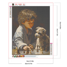Load image into Gallery viewer, Diamond Painting - Full Round - Children playing chess (40*50CM)
