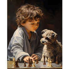 Load image into Gallery viewer, Diamond Painting - Full Round - Children playing chess (40*50CM)
