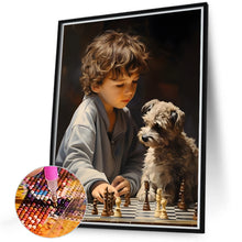 Load image into Gallery viewer, Diamond Painting - Full Round - Children playing chess (40*50CM)
