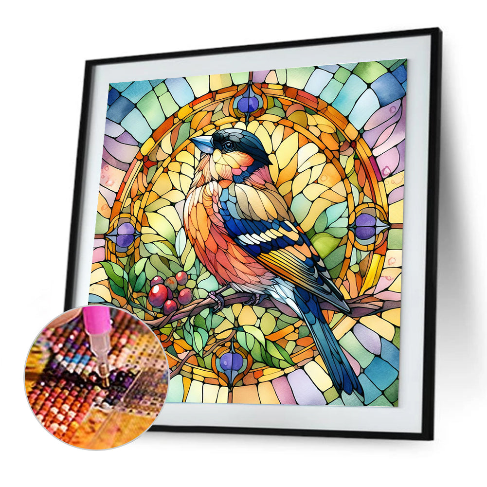 Diamond Painting - Full Round - Glass art - Bird (30*30CM)