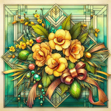 Load image into Gallery viewer, Diamond Painting - Full Round - Glass art - Yellow flower (30*30CM)
