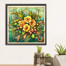 Load image into Gallery viewer, Diamond Painting - Full Round - Glass art - Yellow flower (30*30CM)
