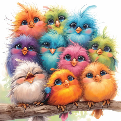 Diamond Painting - Full Round - Colorful bird (30*30CM)