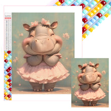 Load image into Gallery viewer, Diamond Painting - Full Square - Hippopotamus in skirts (30*40CM)
