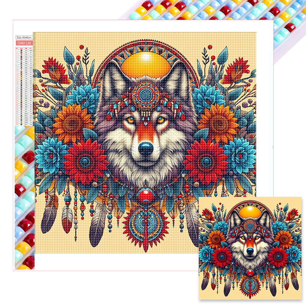 Diamond Painting - Full Square - Indian wolves (40*40CM)