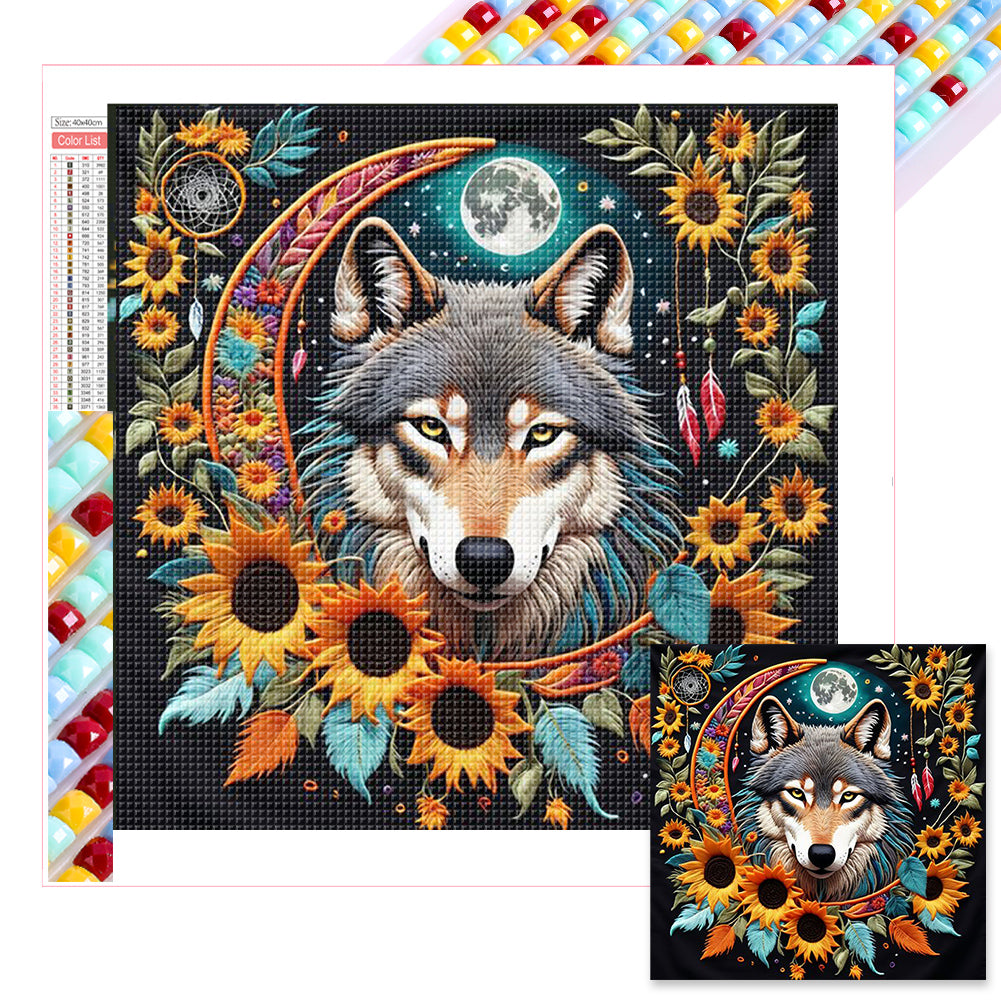 Diamond Painting - Full Square - Indian wolves (40*40CM)