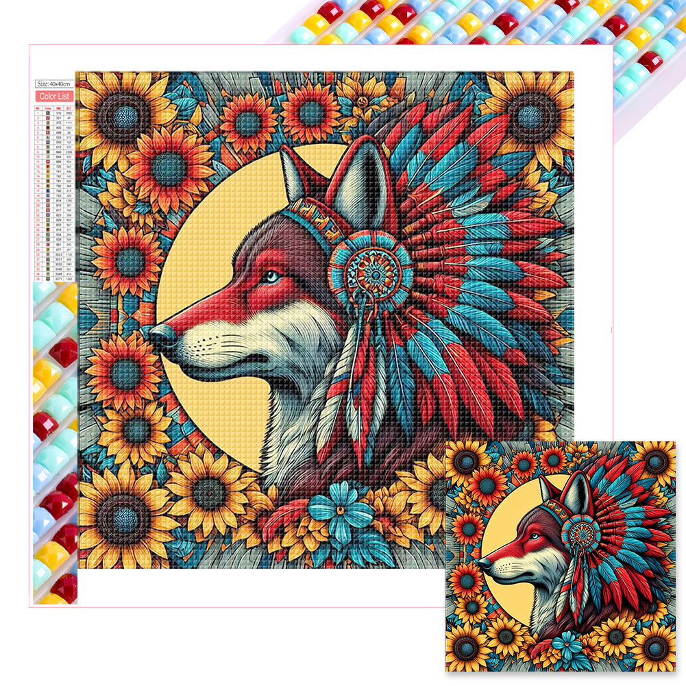 Diamond Painting - Full Square - Indian wolves (40*40CM)