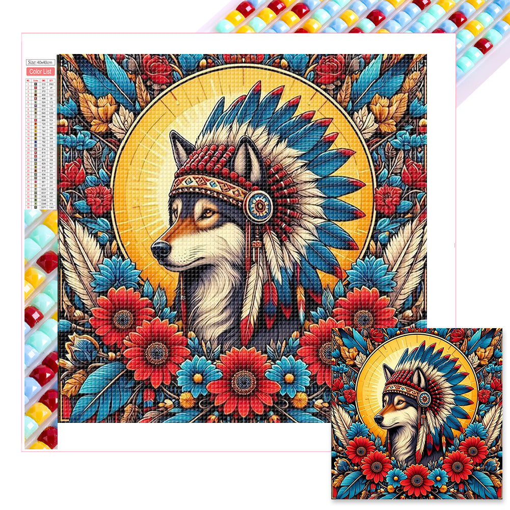 Diamond Painting - Full Square - Indian wolves (40*40CM)